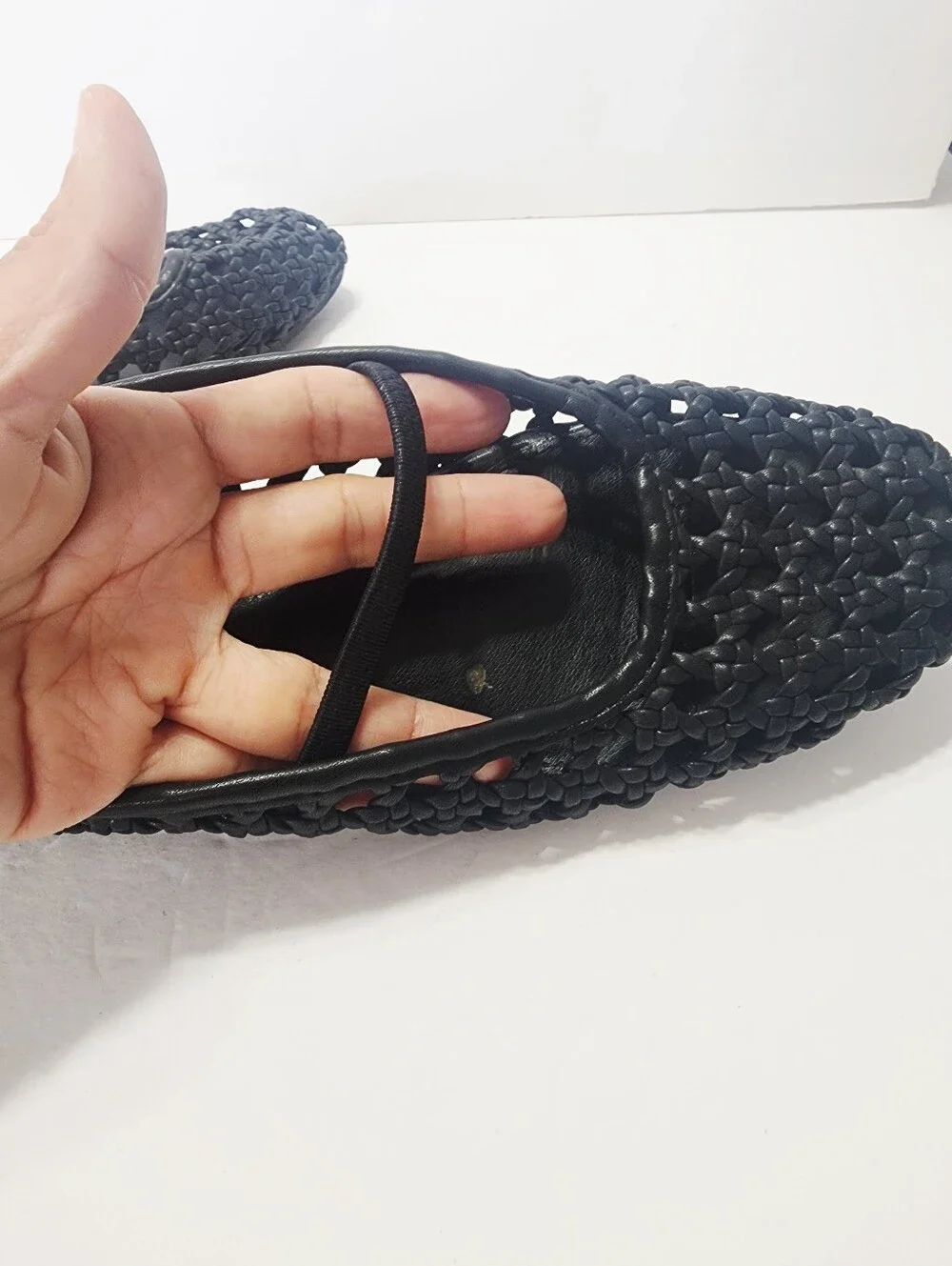 Joie Black Woven Mary Jane Flats Size 9